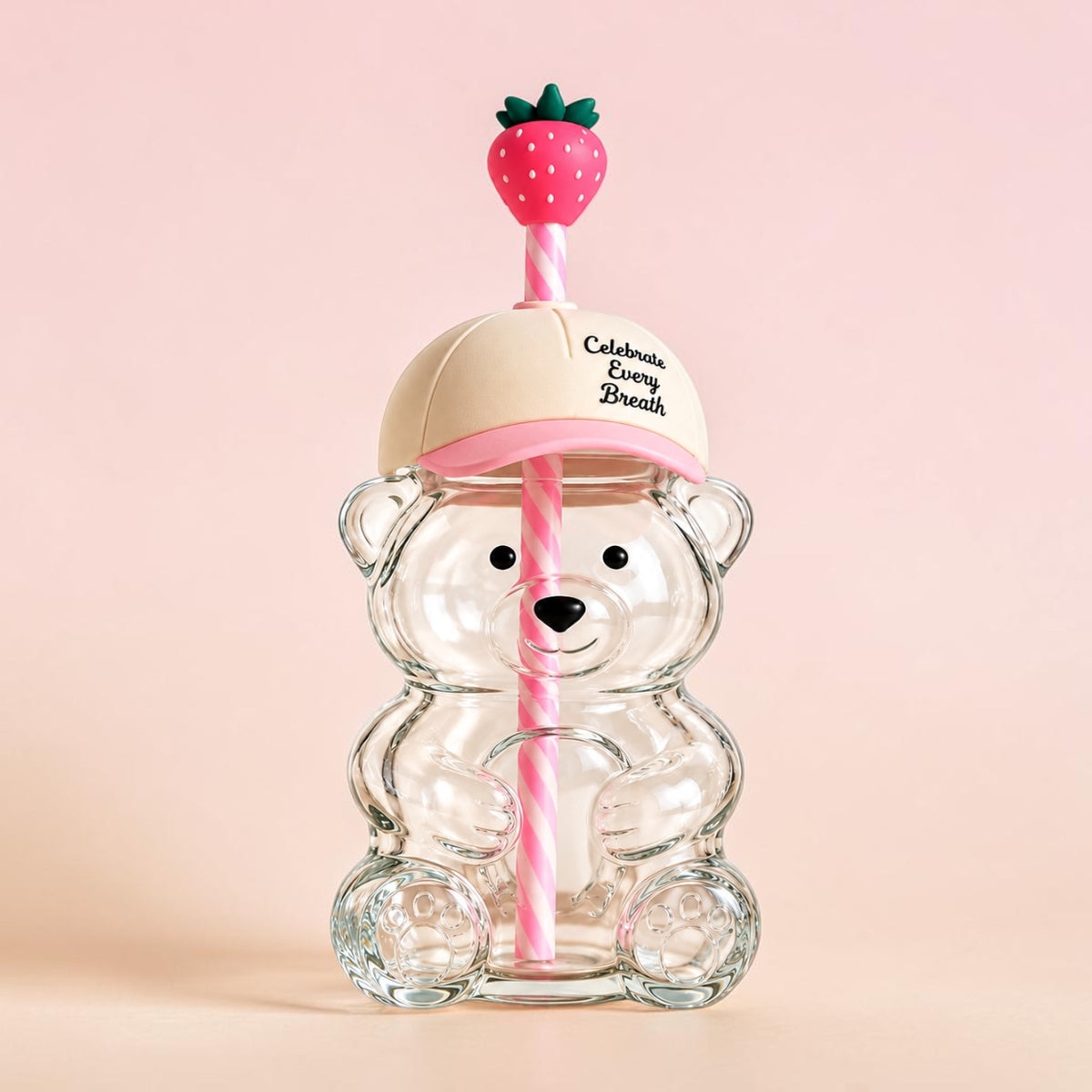 Beary Happy Glass Cup